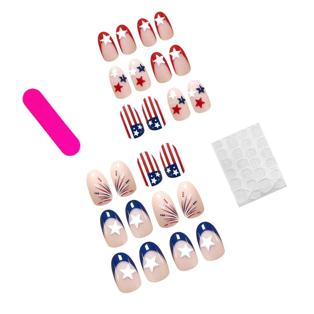 Creative nail art with patriotic motifs Bowlift