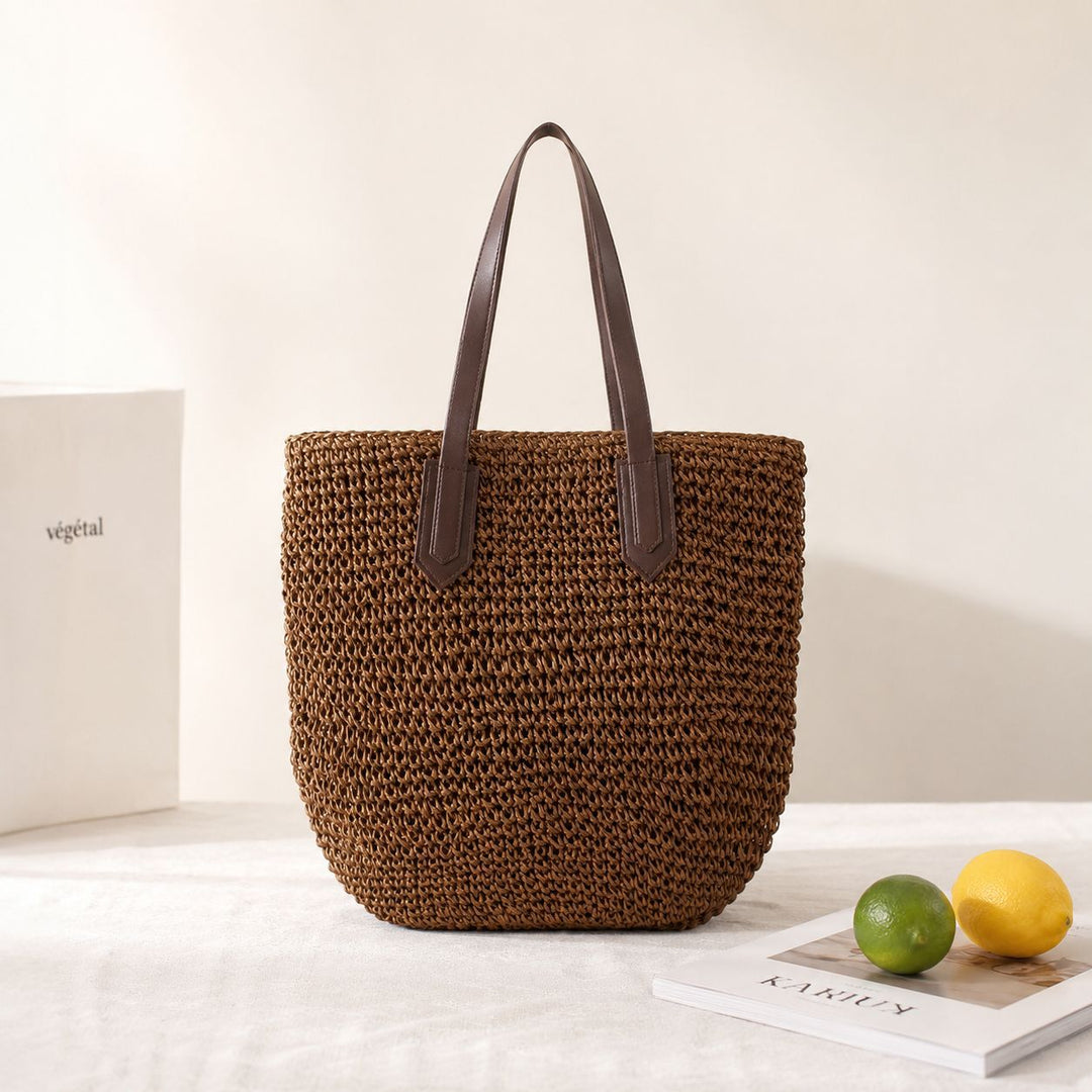 Beach bag with sturdy leather handles Bowlift