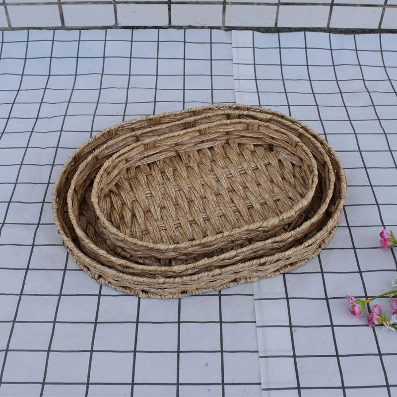 Natural Woven Serving Basket Set Bowlift
