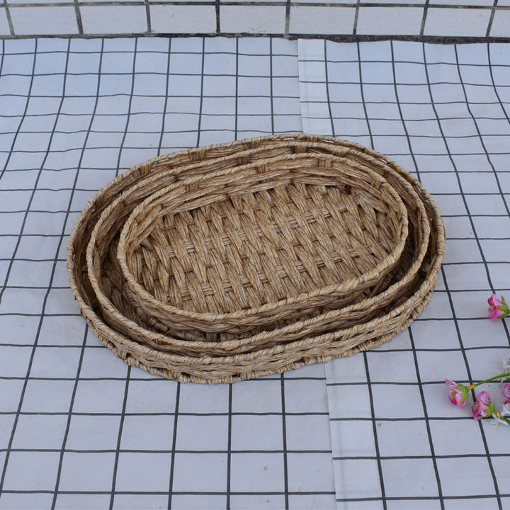 Natural Woven Serving Basket Set Bowlift