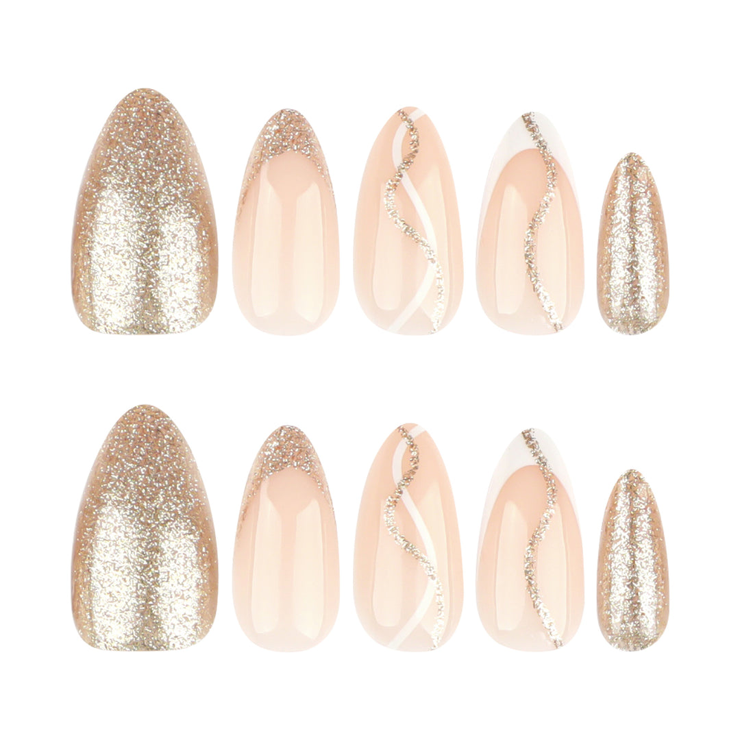 Artful nail art with elegant gold design Bowlift