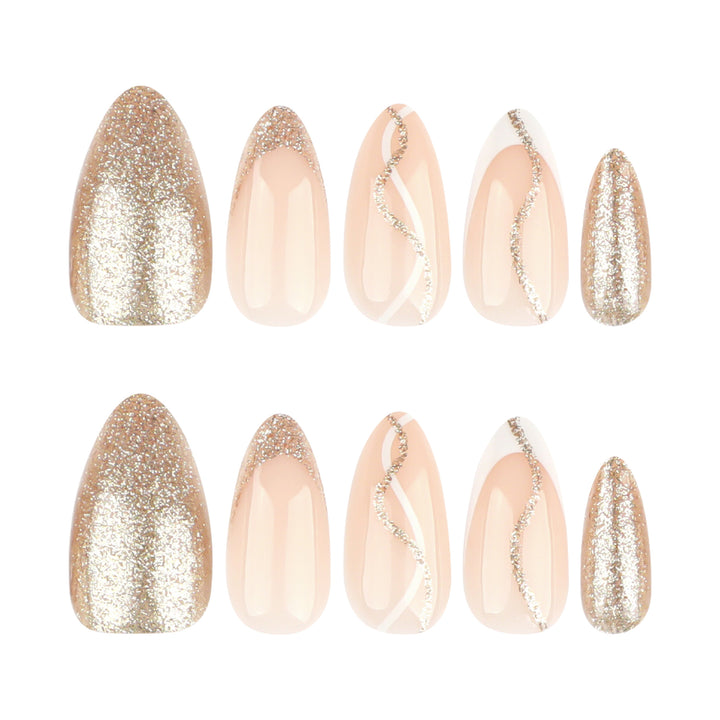 Artful nail art with elegant gold design Bowlift