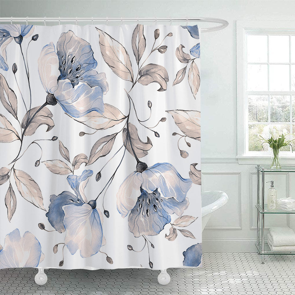 Floral Patterned Shower Curtain Bowlift