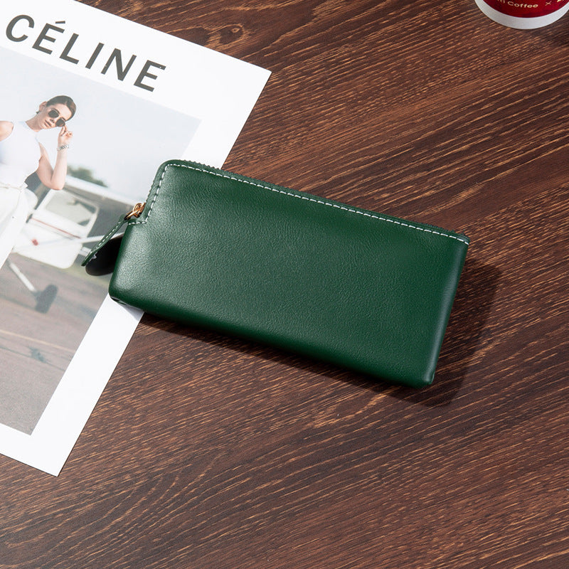 Premium Leather Zippered Travel Wallet Bowlift