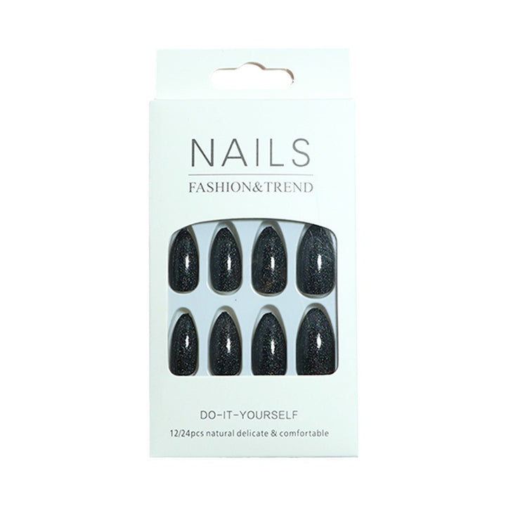 Glamorous Stiletto Press-On Nails with Glitter Finish Bowlift