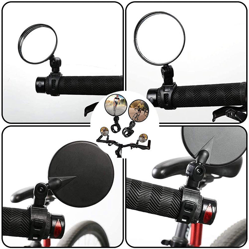 adjustable convex handlebar safety mirror with universal clamp for road and mountain bikes Bowlift