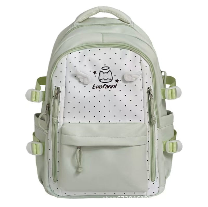 Playful Polka Dot Multi-Pocket Backpack Bowlift