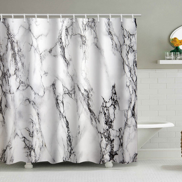 Artistic Marble Design Shower Curtain Bowlift