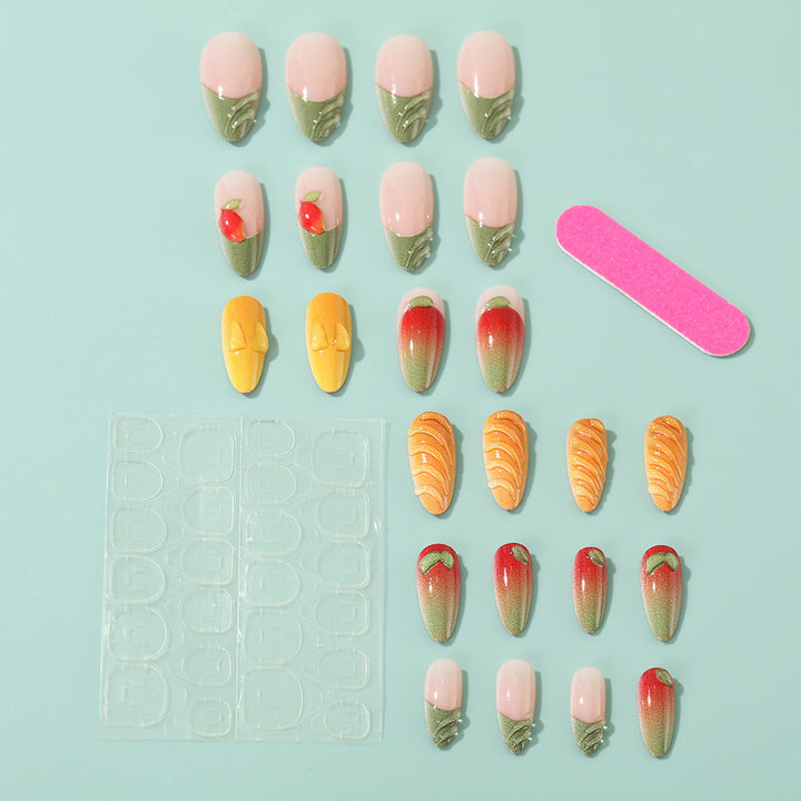 Artificial Nail Set with Fruity Design Bowlift