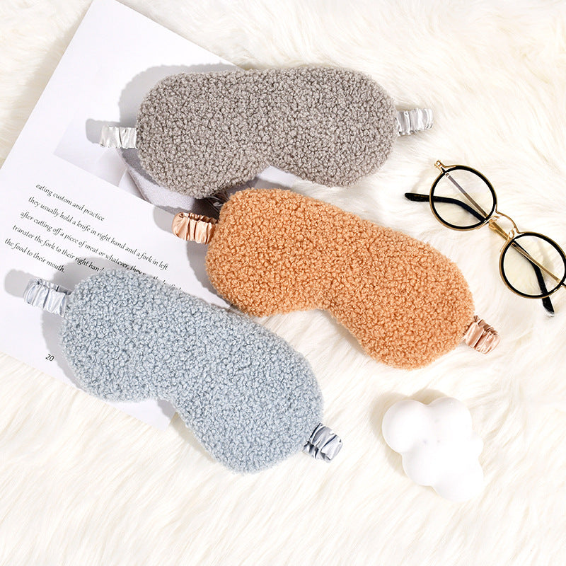 Women's cuddly thermo sleep mask made of teddy fleece with adjustable satin band Bowlift