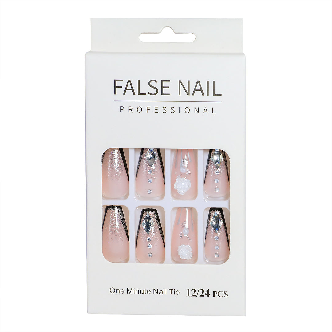 Decorative Press-On Nail Set with 3D Accents Bowlift