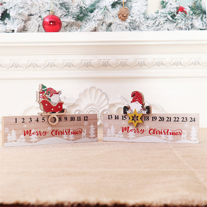 Wooden Christmas Old Man Countdown Calendar