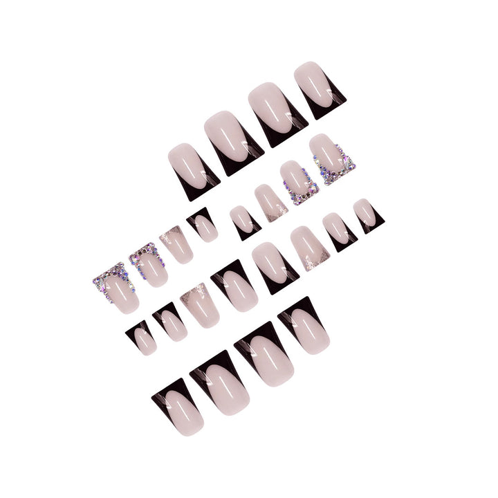 Elegant Rhinestone-Embellished Nail Extensions Bowlift