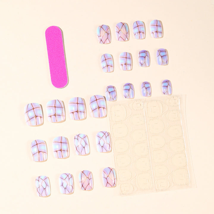 Iridescent Geometric Nail Art Extensions Bowlift