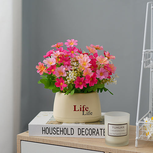 Decorative Potted Faux Floral Arrangement
