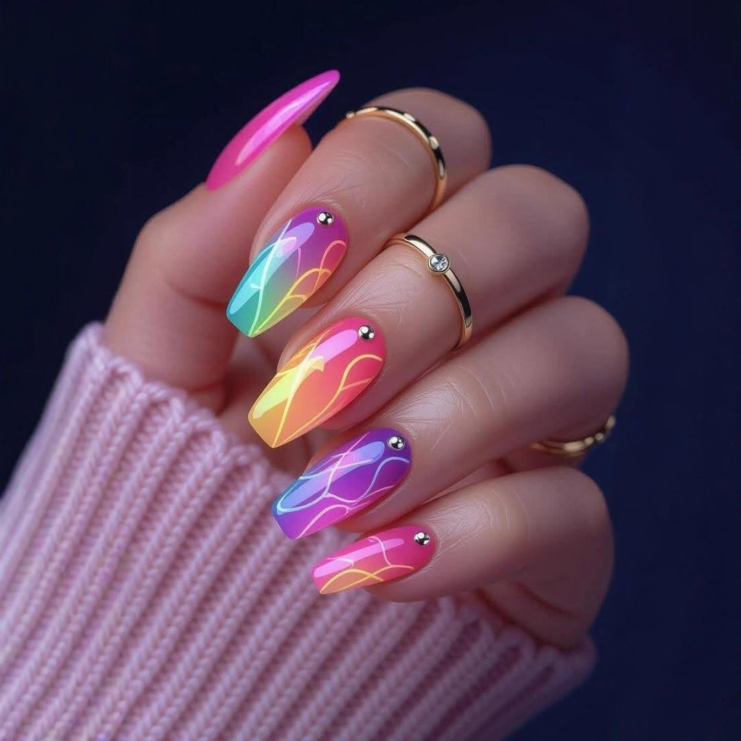 Spring-like nail art with flower appliqués Bowlift