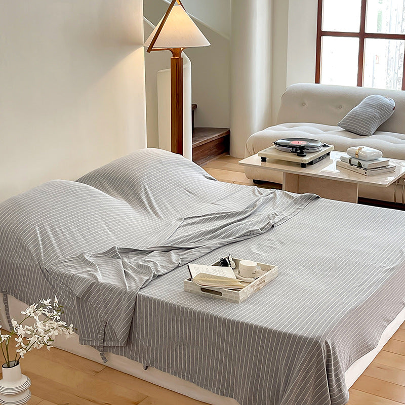 Women's living room blanket made of high-quality cotton with fine stripes Bowlift