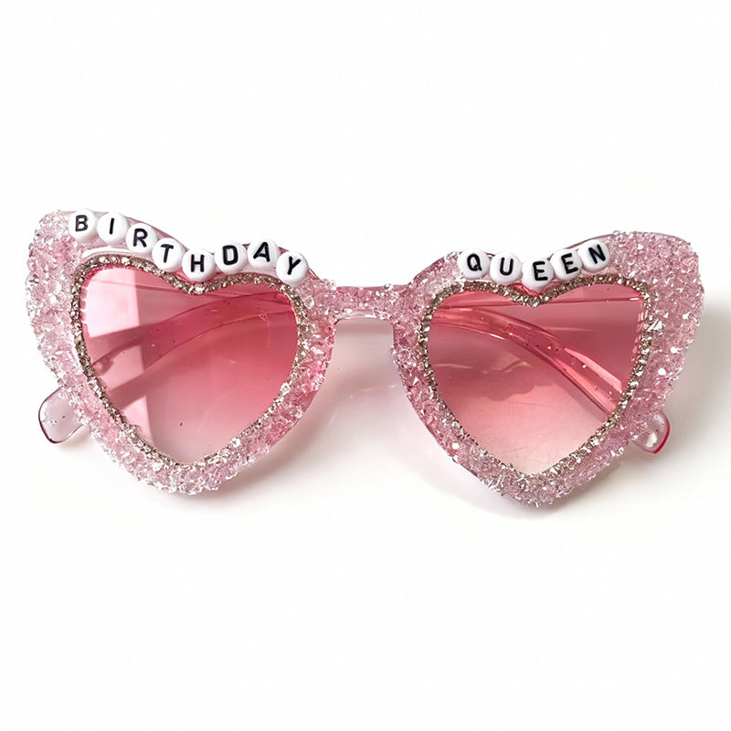 Rhinestone-Embellished Heart Sunglasses Bowlift