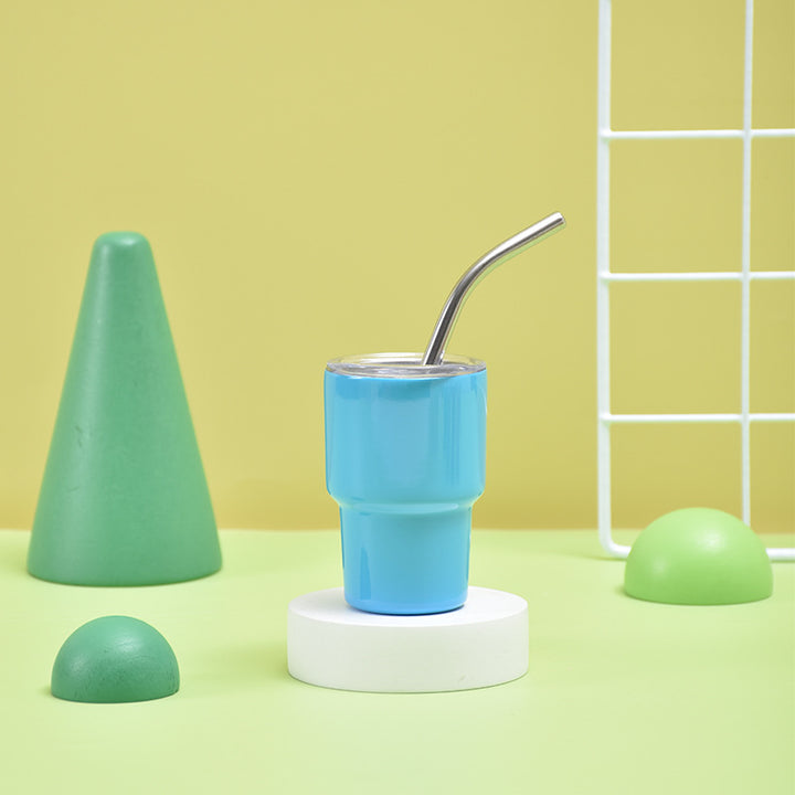 Unisex Insulated Drinking Cup with Stainless Steel Straw Bowlift
