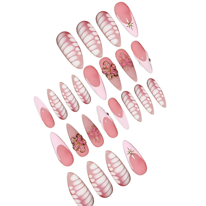 Decorative Floral Art Press-On Nails Bowlift