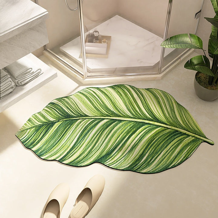 Leaf-Shaped Decorative Bath Mat