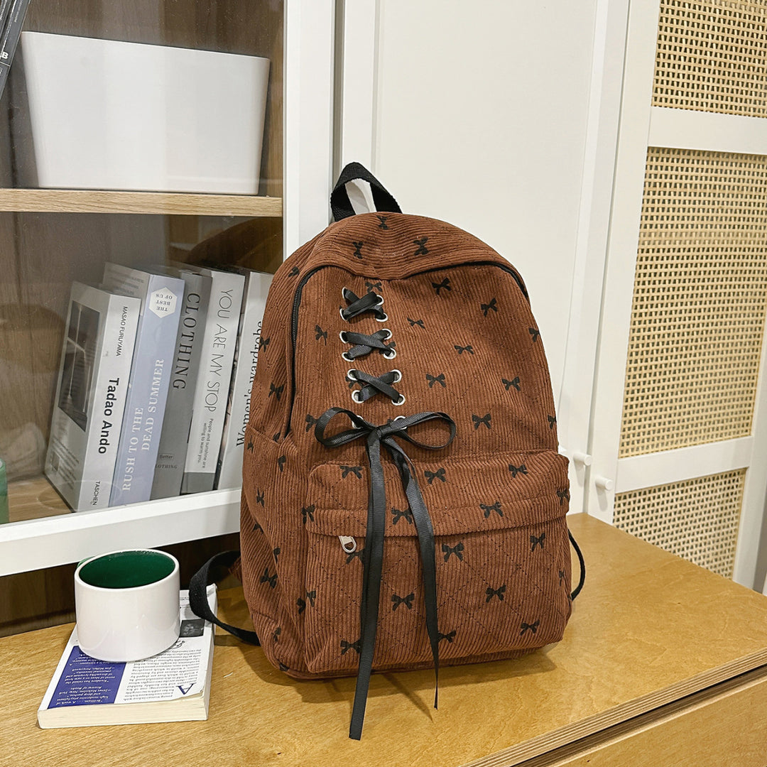 Stylish Lace-Up Bow Backpack