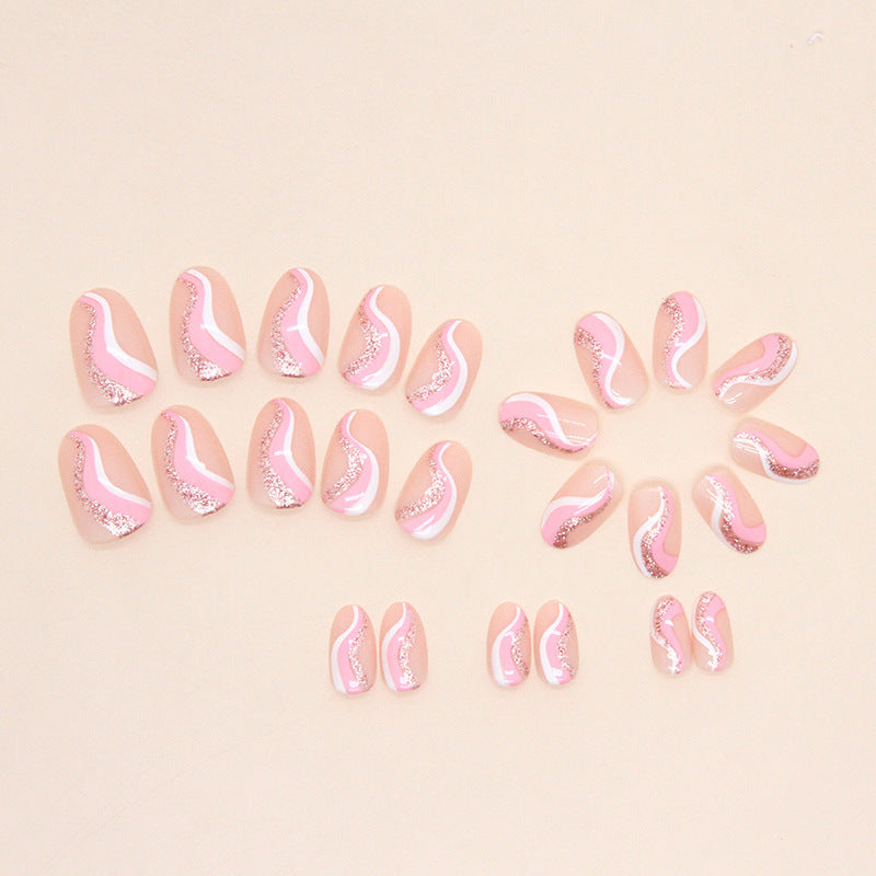 Artistic Wave Design Nail Tips Bowlift