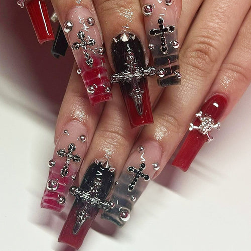 Creative Nail Art Set with Gothic Design Bowlift