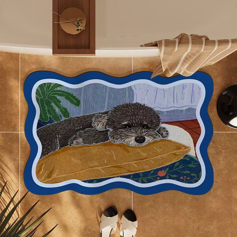 Cute Dog-Themed Bath Mat