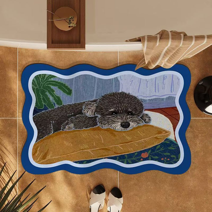 Cute Dog-Themed Bath Mat