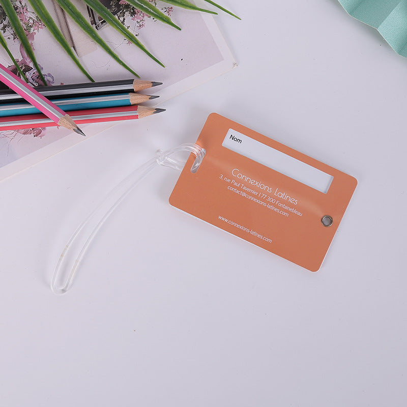 durable PVC luggage tag set with transparent loop Bowlift
