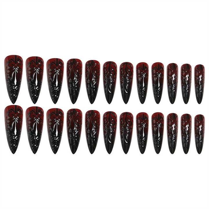 Artificial nails with elegant gothic pattern Bowlift