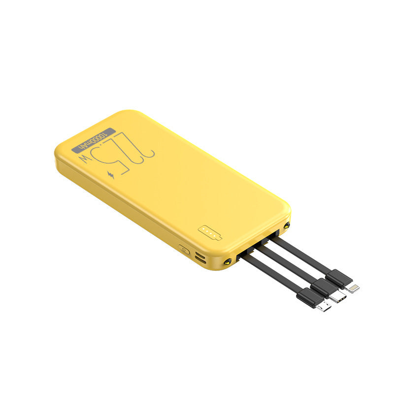 Power bank with integrated multifunctional cables Bowlift