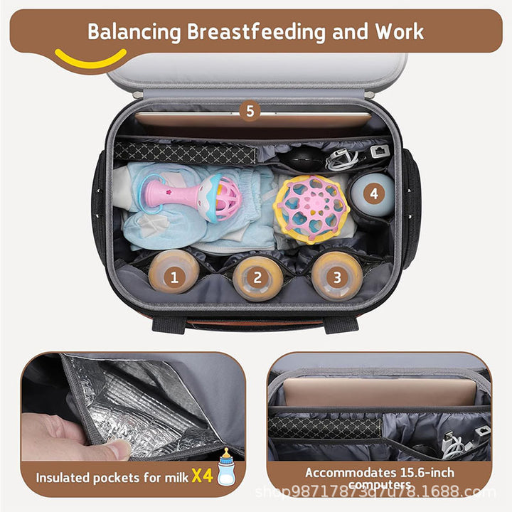 Multifunctional Nursing Bag with Insulated Interior Bowlift