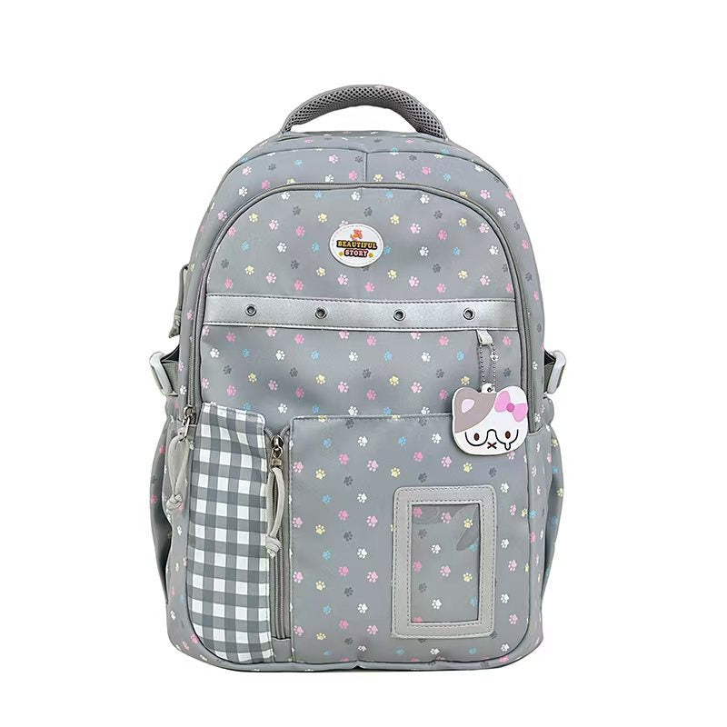 Multi-Pocket Patterned Backpack Bowlift