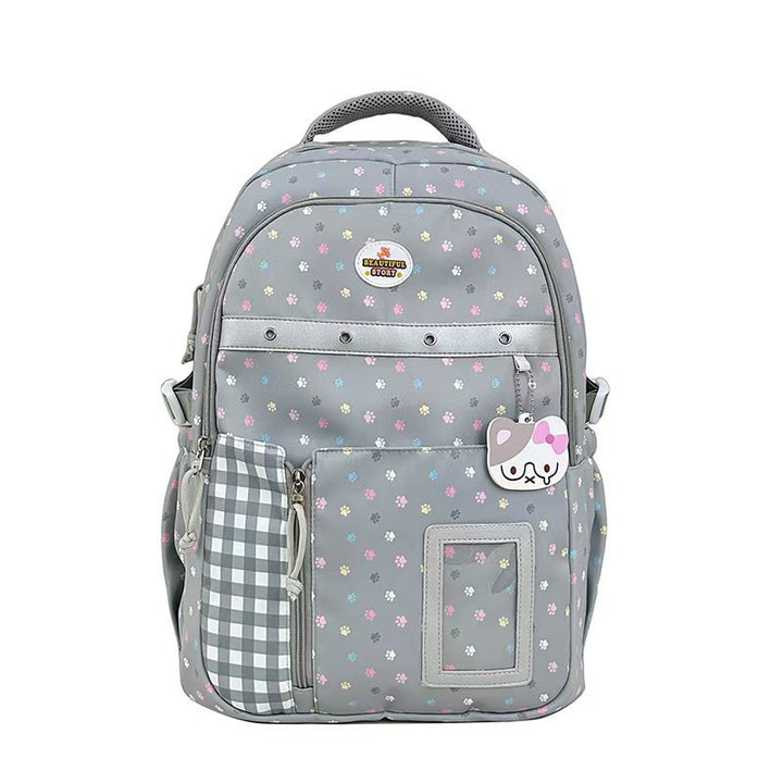 Multi-Pocket Patterned Backpack Bowlift