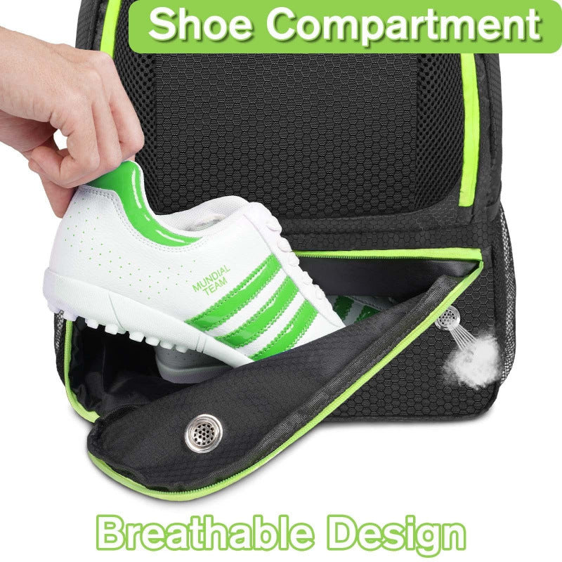 Sporty backpack with compartments for soccer, water bottle, and shoes Bowlift