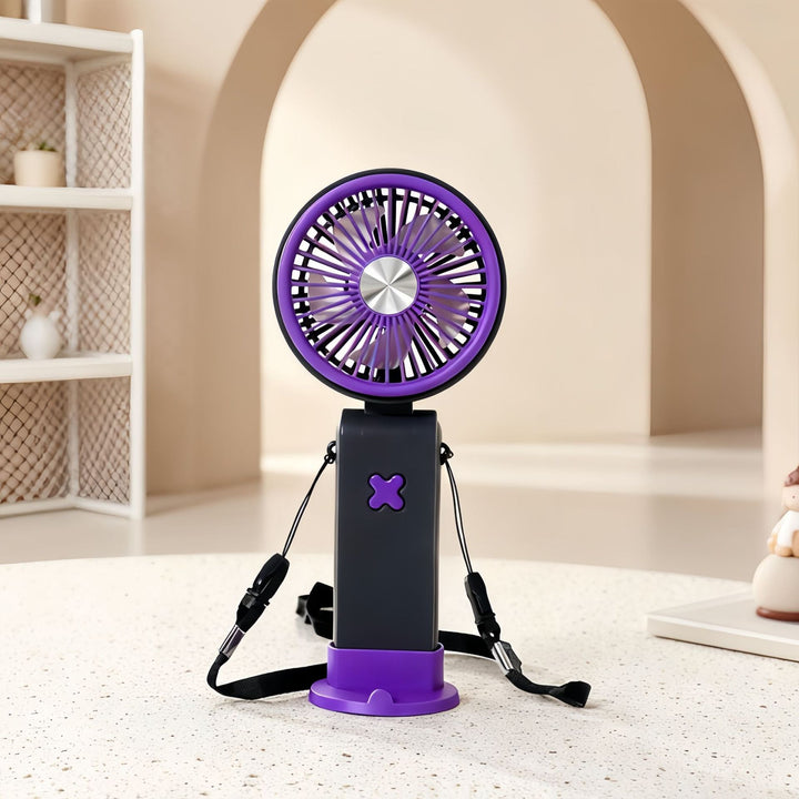 Portable USB Hand Fan with Practical Holder Bowlift