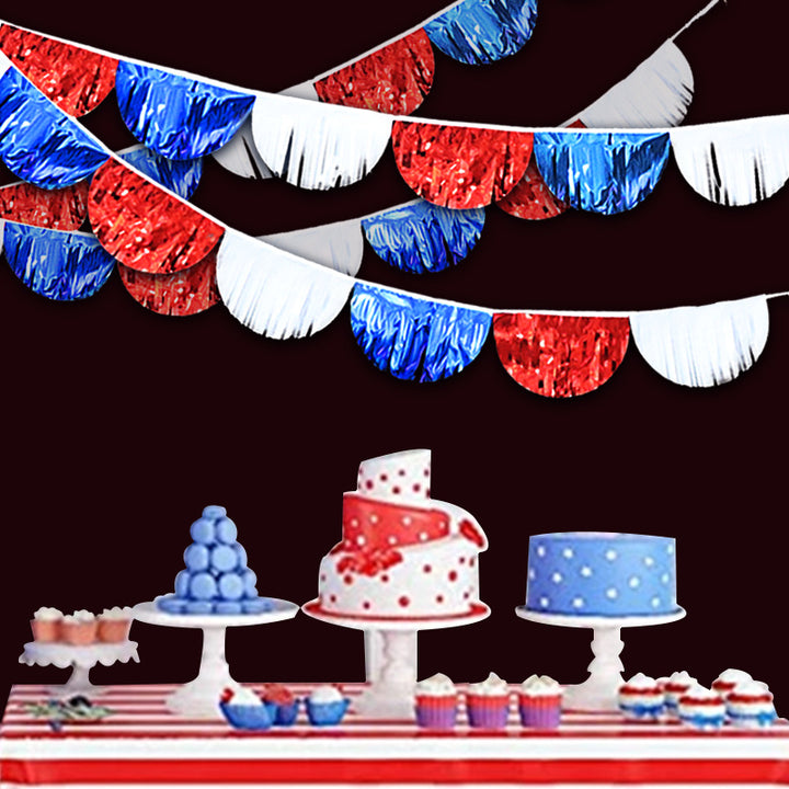 Unisex nan decorative half-circle fringed garland made of metallic foil twelve-piece party decoration with reusable hanging loops Bowlift