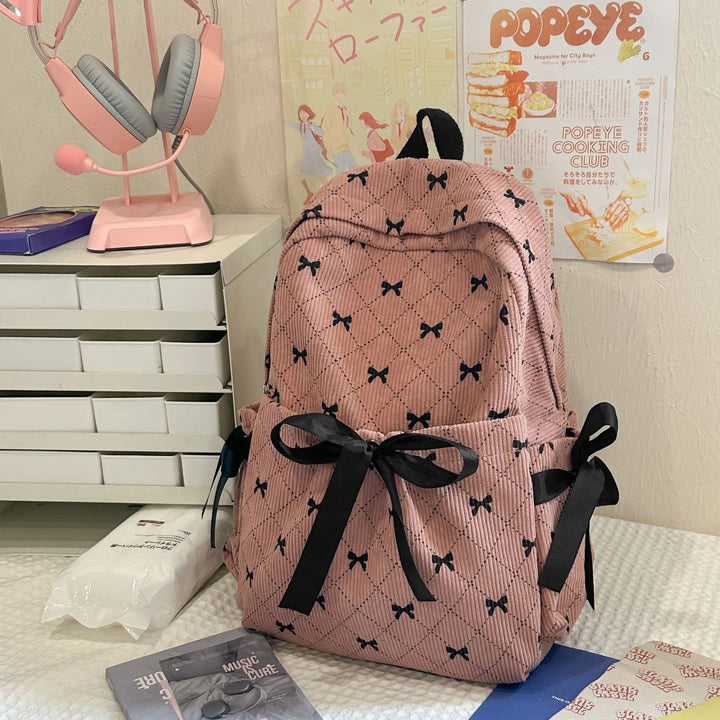 Charming Bow-Accent School Backpack