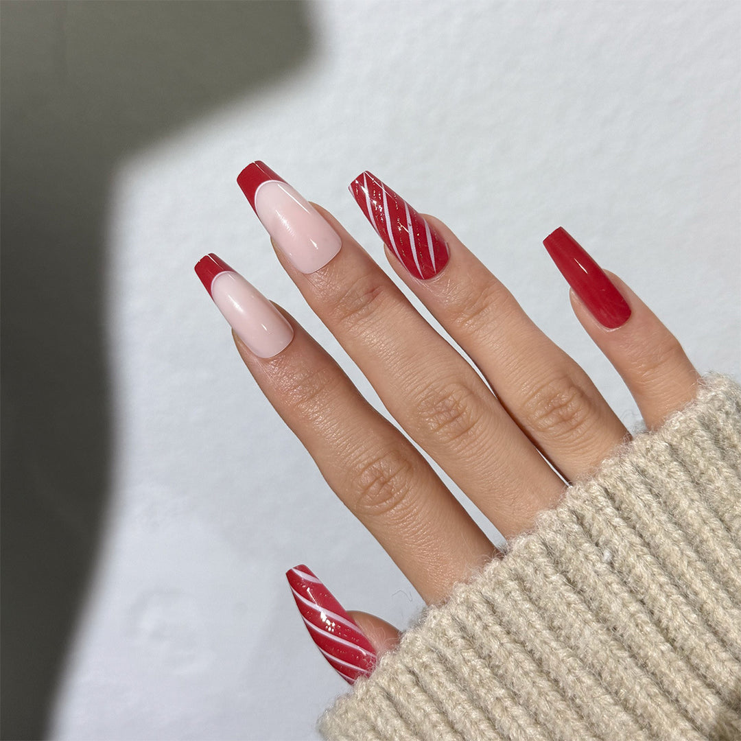 Long Elegant Press-On Nail Set Bowlift