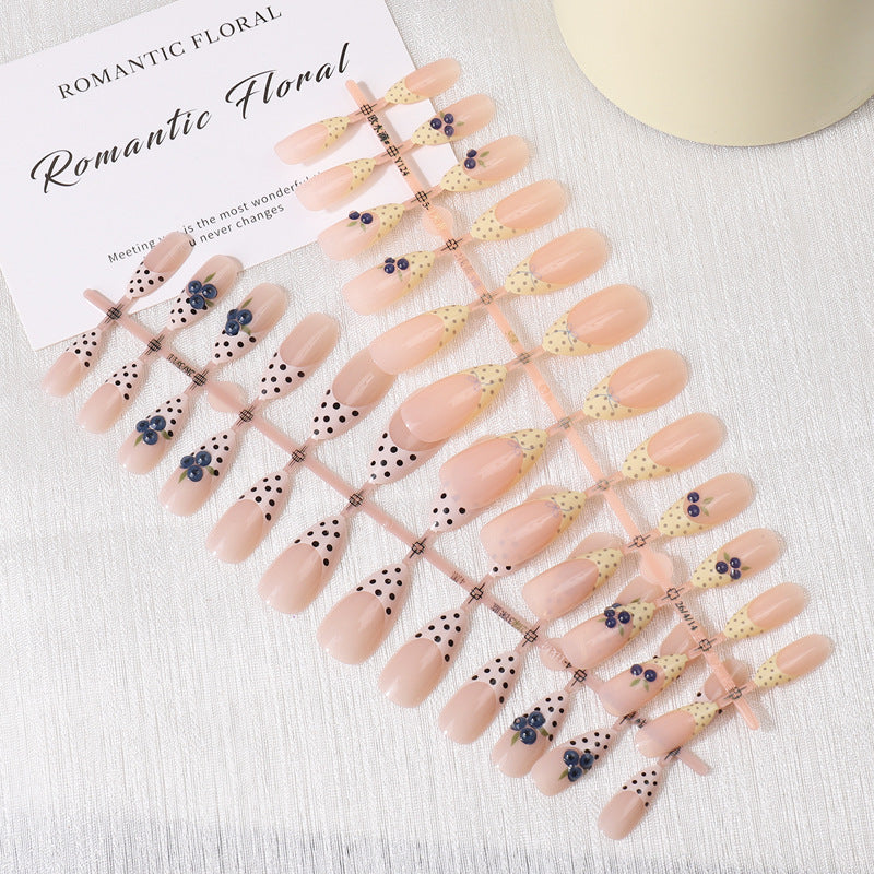 French Tip Floral Press-On Nail Set Bowlift