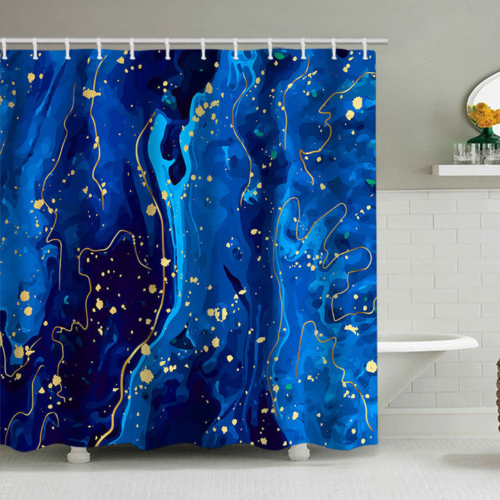 Elegant Marble-Patterned Shower Curtain Bowlift