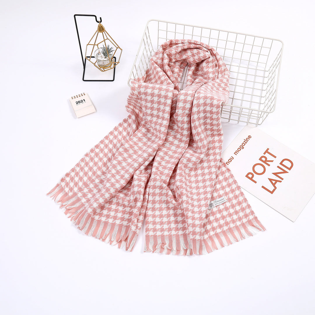 Ladies elegant scarf with houndstooth pattern Bowlift