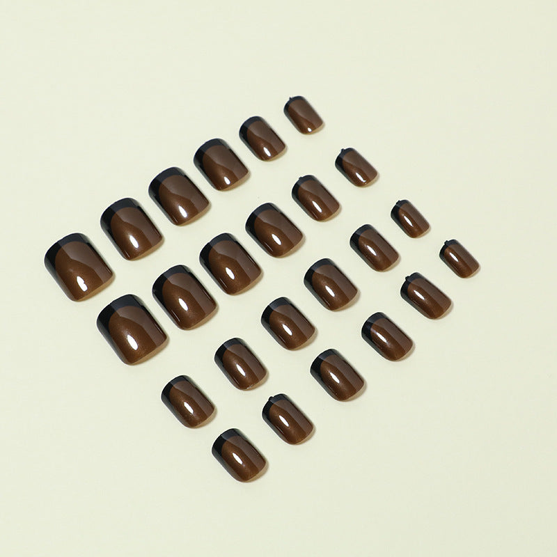 Glossy French Tip Press-On Nails Bowlift
