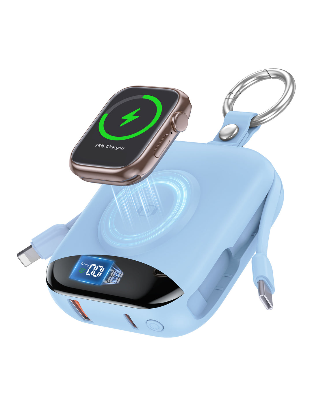 Portable Wireless Power Bank with Integrated LED Display Bowlift