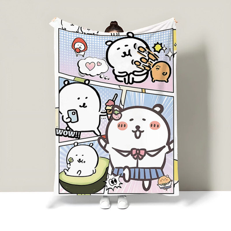 Cartoon-Themed Fleece Throw Blanket