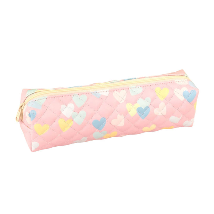 Quilted Heart Pattern Pencil Case Bowlift