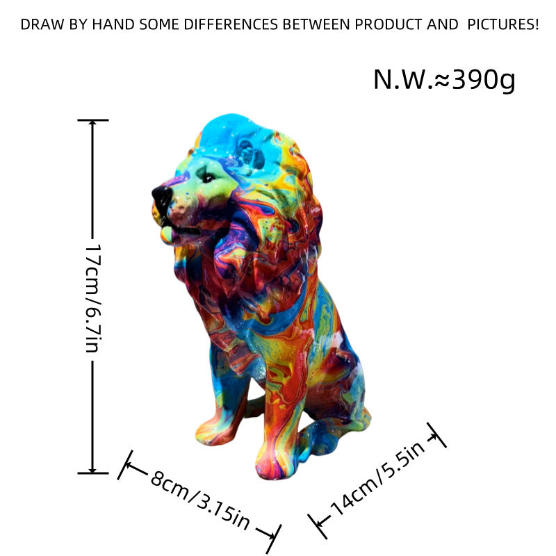Colorful Lions Sculpture Bowlift