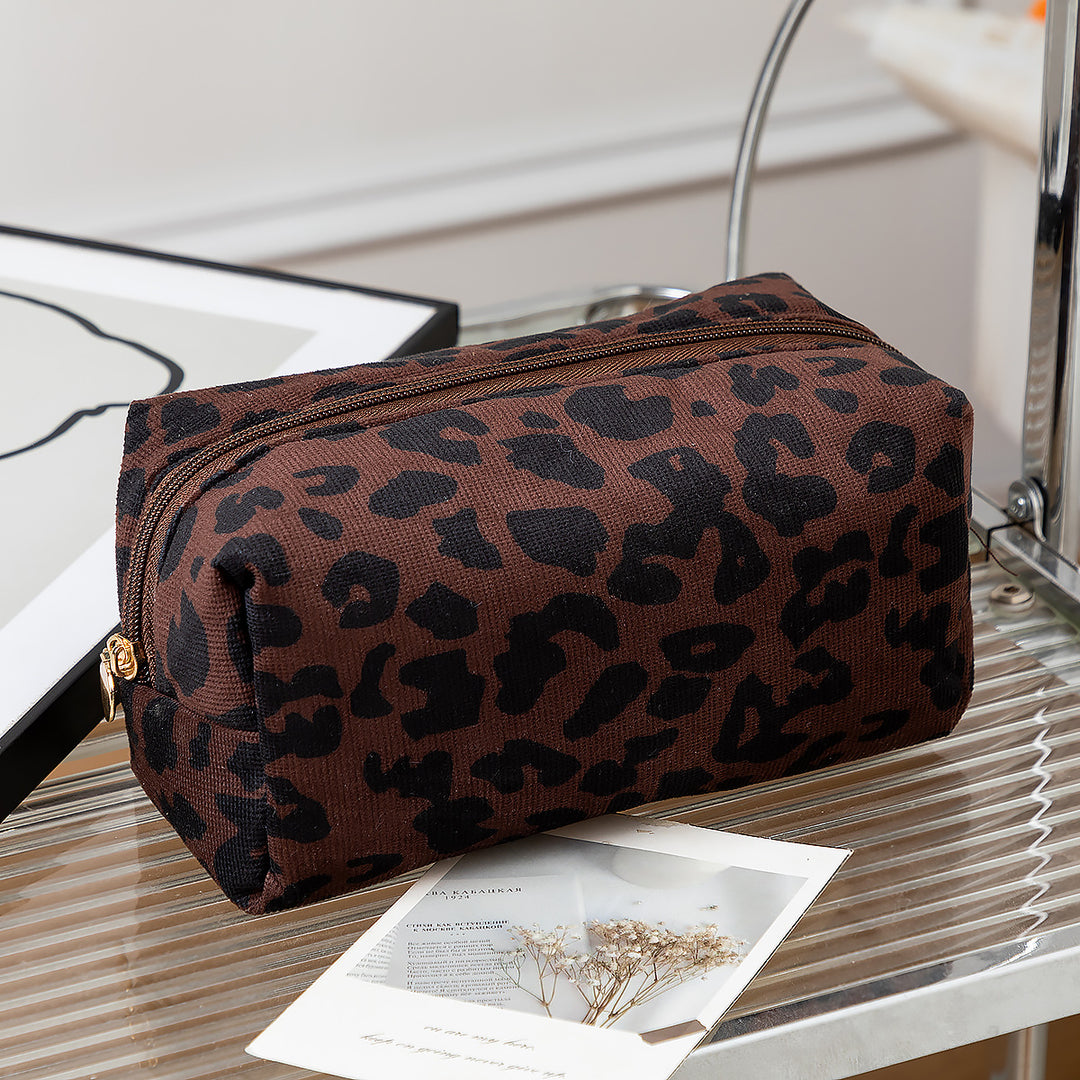 Textured Leopard Print Pencil Case Bowlift
